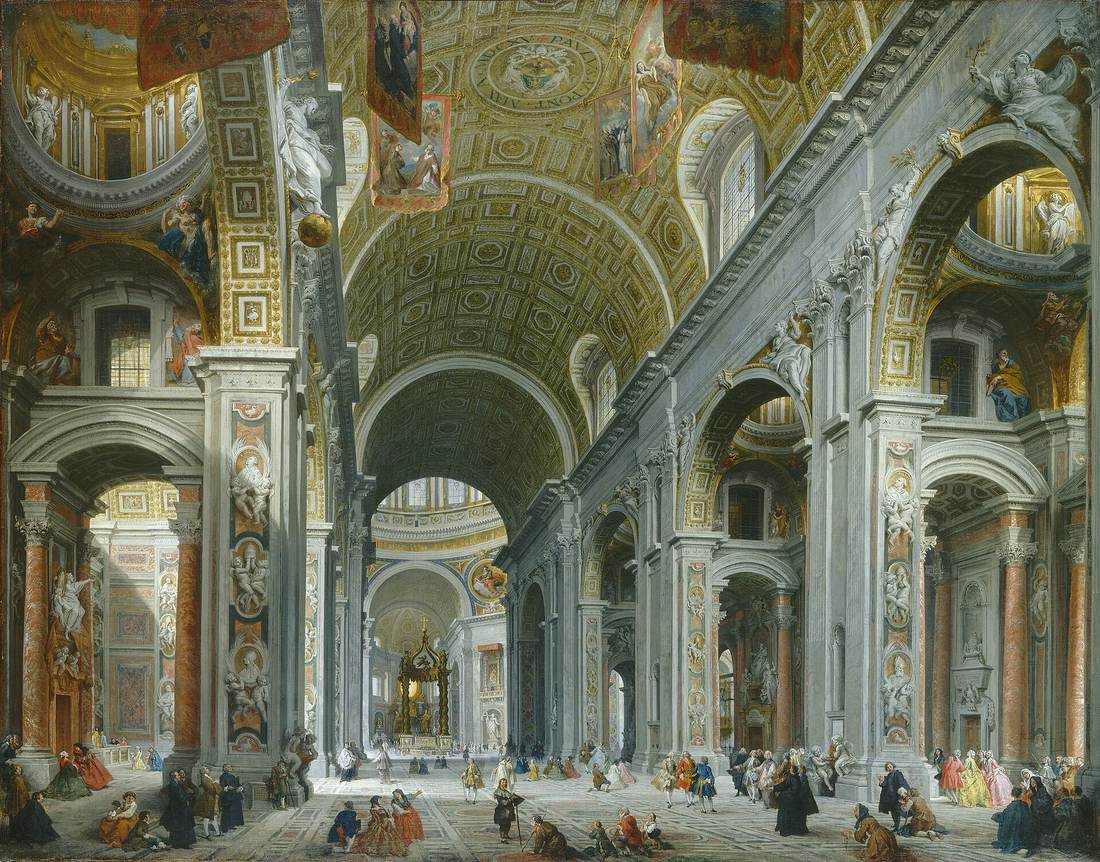 Interior of St. Peter's Basilica, painted by Giovanni Paolo Panini